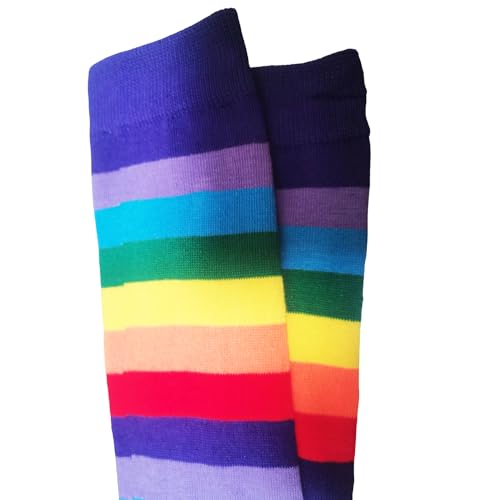 Image of Women's Knee High Athletic Socks Casual Stripes Tube Socks Outdoor Sport Socks