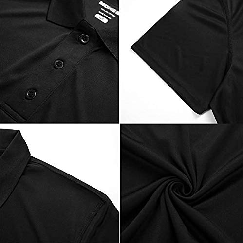 Tiheen Mens Big And Tall Polo Cool Performance Athletic Golf Shirts For Men Short Sleeve Polo Shirt(5Xl,Black) #TOP2