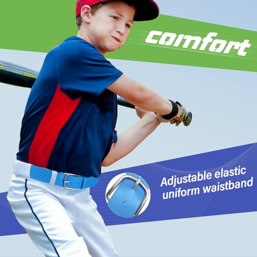 Hercicy 3 peças de cintos de uniforme de beisebol para adultos e jovens, cinto de uniforme de tamanh