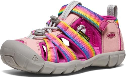 KEEN Seacamp 2 CNX Closed Toe Sandals, Rainbow/Festival Fuchsia, 12 US Unisex Little Kid