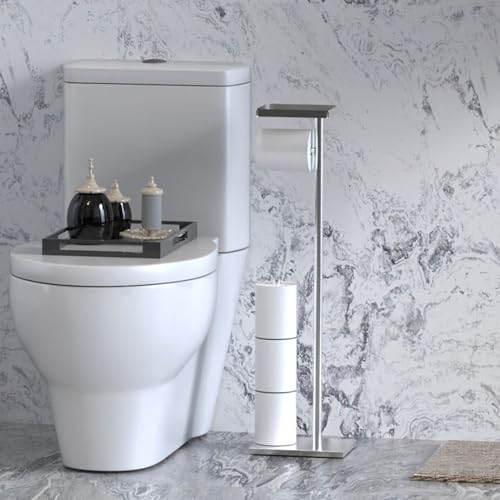 Soporte para papel higiénico de pie en acero inoxidable para 4 rollos 8