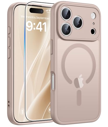 Image of FNTCASE for iPhone 17 Pro Max Case: [Compatible with Magsafe] Translucent Matte Cases with [Full Camera Protection] [Screen Protector] Military Grade Shockproof Protective Phone Cover - Desert Gold