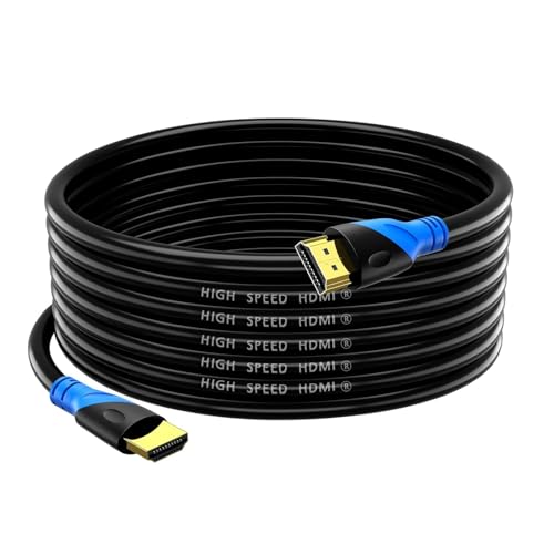 Rommisie Cable HDMI 4K/60HZ 10M (HDMI 2.0,18Gbps) Conectores chapados en oro de ultra alta velocidad, Retorno de audio Ethernet, Video 4K, FullHD1080p 3D Compatible con Playstation Arc PC HDTV