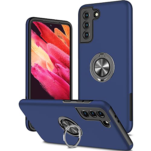 Image of KRAFTCARE for Samsung S22 Case with Kickstand Ring, Upgrade Shockproof and Anti Scratch 360° Magnetic Ring Holder Stand Protective Phone Case Cover for Samsung Galaxy S22 5G - Blue