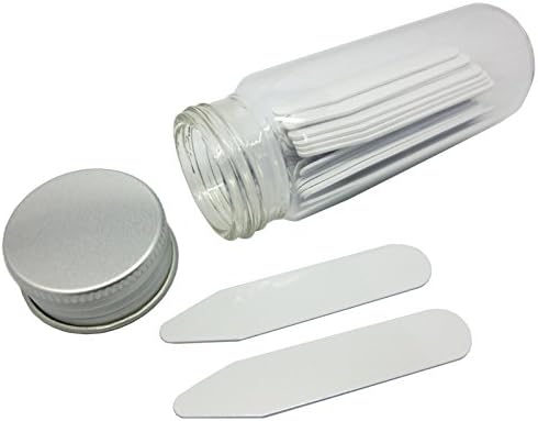 Lary 28 Pcs Plastic Collar Bones Shirt Stays in Glass Bottle Length 2 inches