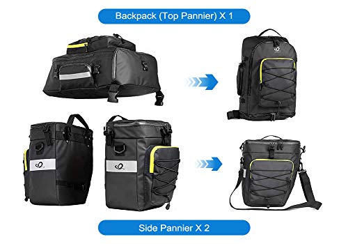image for WATERFLY Bike Bag Bike Pannier Bag Waterproof Bike Saddle Bag Shoulder