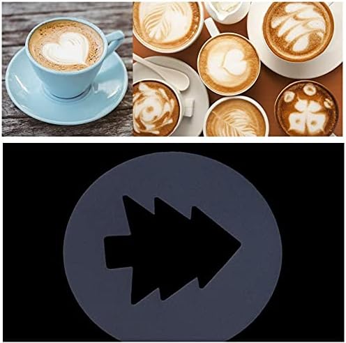 Coffee Stencils, 16Pcs Plastic Coffee Decorating Template Stencils Various Patterns Strew Pad Art DIY Mold Tools for Cappuccino Chocolate Latte Barista Template
