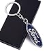 QZS Car Logo Key Chain Ring - 2020 3D Chrome Metal Car Keychain Keyring Family Present for Man and Woman Gifts Elegant Durable for Ford Cars