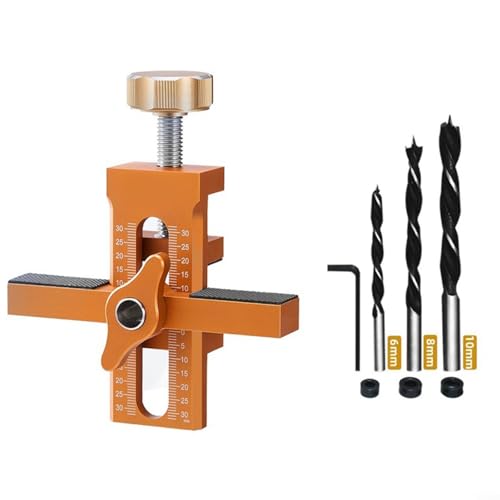 Puupaa Palmilha de instalação de porta de armário, guia de broca de liga de alumínio, conjunto de ferramentas de carpintaria, palmilha de montagem de dobradiça ajustável para carpintaria (B)