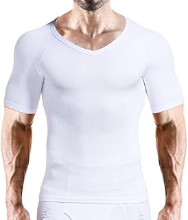 HÖTER Mens Slim and Tight Super Soft Compression & Slimming Shaper V-Neck Compression