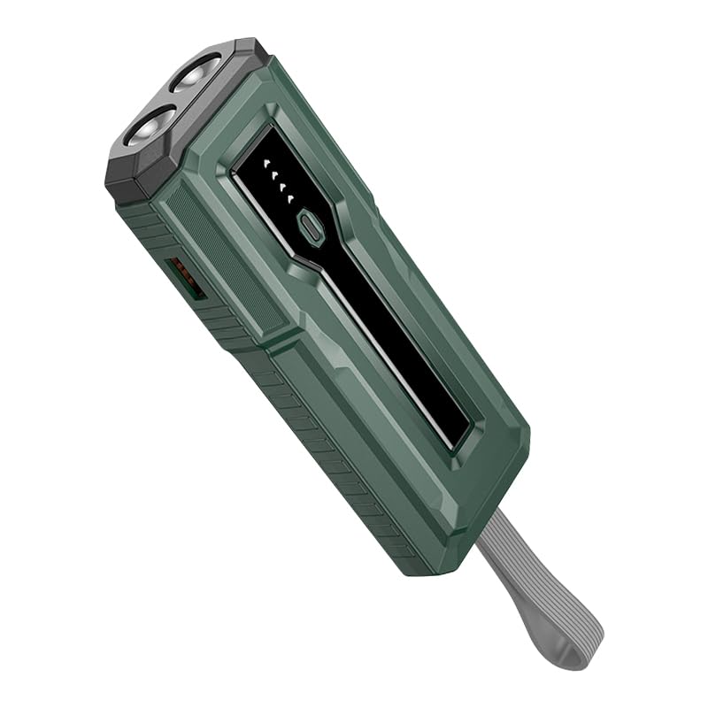 Power Bank de 15000mAh con Linterna LED,Carga Rápida PD 22.5W,Entrada/Salida Tipo-C,iOS/Android,2 Dispositivos,Gran Capacidad para Viajes,Cortes de Energía y Emergencias al Aire Libre,Verde