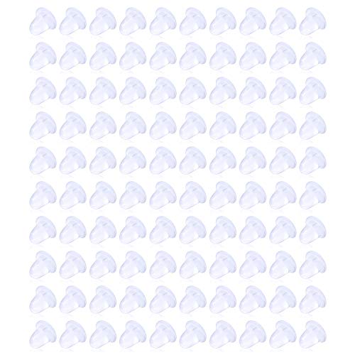 Kridzisw 100 Pcs 20G lastic Clear Earrings Posts and Backs for Sports Maternity