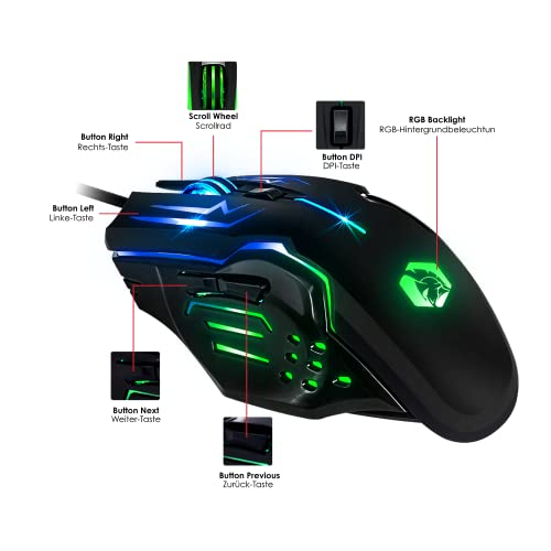 EMPIRE GAMING - Pack 3 in 1 MK800 - Gaming-Tastatur QWERTZ Deutsche RGB 105 Tasten 19 Anti-Ghosting-Tasten -Ergonomische RGB Gamer-Mouse 2400 DPI -Mousepad -PC PS4 PS5 Xbox One/Series Mac - Image 4