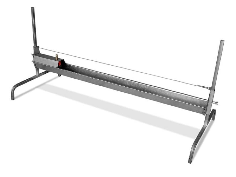 Bebedero para Gallinas y Aves de Corral, Regulable en Altura, Agua Constante, Tipo Canal Automático, Varilla de Seguridad para Impedir Subida al Canal, Grande, 106 cm x 40 cm x 38 cm h