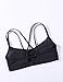 CRZ YOGA Women's Padded Low Cut Criss Cross Strappy Yoga Sports Bra Black Small