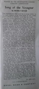 Hardcover Song of the Voyageur Book