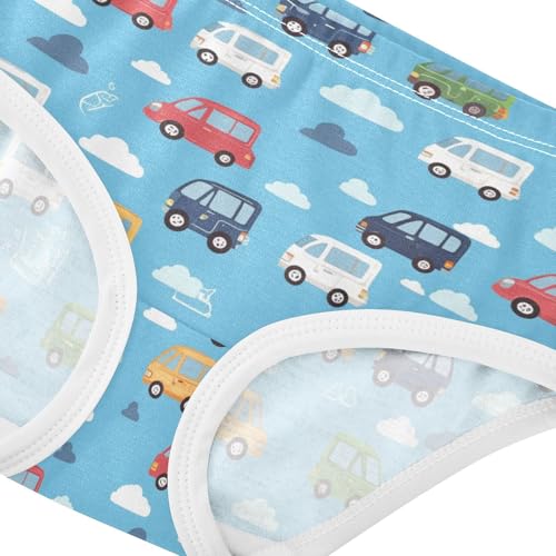 Wusikd Cars Trucks Girls' Underwear Cotton Cute Girls Briefs Soft Toddler Underwear 2T4