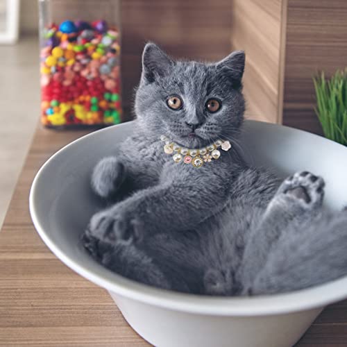 Collier de perles pour animaux ajustement anti-serrage avec strass brillants L - 5