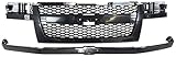 Garage-Pro Front Grille Assembly Kit For 2004-2012 Chevrolet Colorado, Textured Dark Gray Shell, Grill Trim 2-piece Design with Emblem Provision Plastic