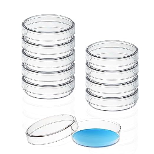 VVS Polypropylene 10Pcs Perti Dish 100mm with Lid Sterile Bacterial Culture Dish Laboratory Plant Cell Tissue Culture Petri Dish Educational For Lab Laboratory