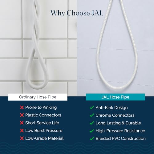 Image of JAL Kids Handshower PVC Pipe | Soft Flexible Shower Hose, Leak-Proof, 1m