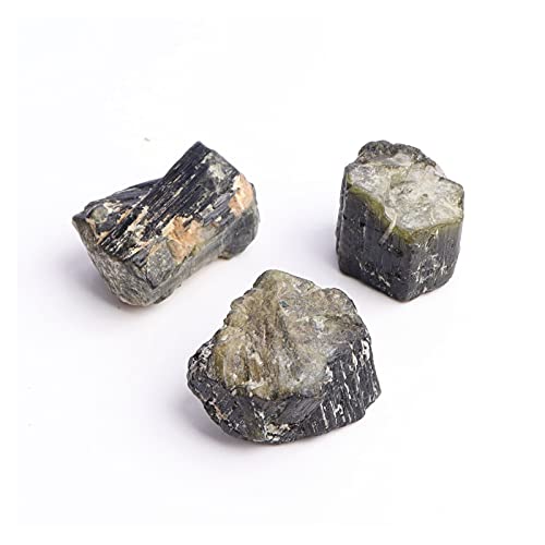 Liazngna Natural Crystal 1Pc Natural Rare Green Tourmaline Quarzt Rough Stone Raw Gemstone Mineral Specimen Irregular (Color : Green Tourmaline A, Size : 15-30G) #TOP5