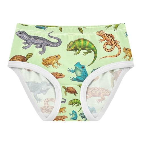 Girls Underwear, Cute Lizards Toddler Girl Panties, Girls Underwear Cotton, 2T–8 Years
