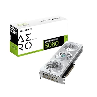 GIGABYTE GeForce RTX 5060 AERO OC 8G Graphics Card, 8GB 128-bit GDDR7, PCIe 5.0, WINDFORCE Cooling System, Made by NVIDIA, DisplayPort & HDMI - Video Output Interface, GV-N5060AERO OC-8GD Video Card
