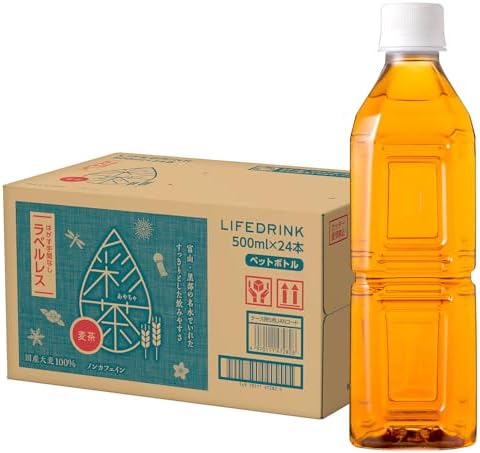 麦茶 彩茶 あやちゃ 500ml 24本 お茶 ペットボトル ノンカフェイン ライフドリンクカンパニー (500ml, ラベルあり) (麦茶（ラベルレス）)
