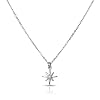 Annika Bella Star Necklace, Tiny Cubic Zirconia North-Star Pendant, 925 Sterling Silver Chain, Celestial Necklaces, Womens Jewelry, Gift for Her (Silver)