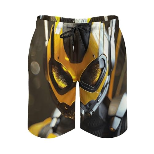 Men's Swim Trunks Quick Dry Board Shorts with Pockets Beach Shorts Cartoon Rendering Style Bathing Suits for Men 7