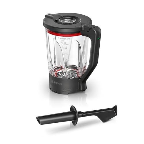Bosch Mixer MUZS6MX Zubehör passend für Küchenmaschine Serie 6 Smoothie Maker Glas 1 5l hitzebeständig kältebeständig spülmaschinenfest mit Stopfer