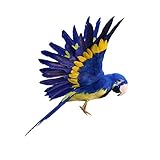 papagei blau ara * Äußerst realistisches, sehr detailliertes Ornament aus künstlicher Feder und Kunststoff.