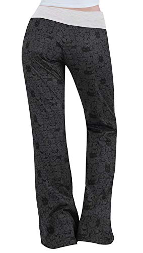 Image of AMiERY Women's Comfy Casual Pajama Pants Floral Print Drawstring Palazzo Lounge Pants Wide Leg