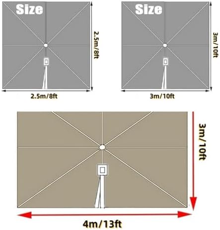 10' x 13' Rectangular Cantilever Umbrella Replacement Canopy - Large Offset Patio Umbrella Fabric Cover, Outdoor Shade, Waterproof Green Top (4x/13x10ft)