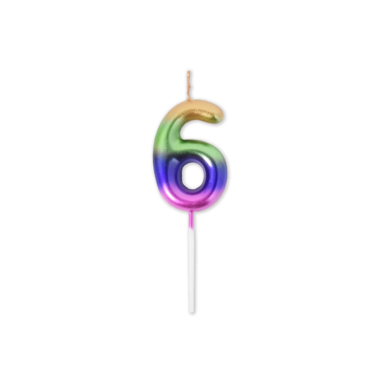 UVTQSSP Rainbow Birthday Candles Gradient Multi Colors Number Candles Happy Birthday Wax Cake Topper Decoration for Celebration Kids Adults Birthday Party, Numeral 0