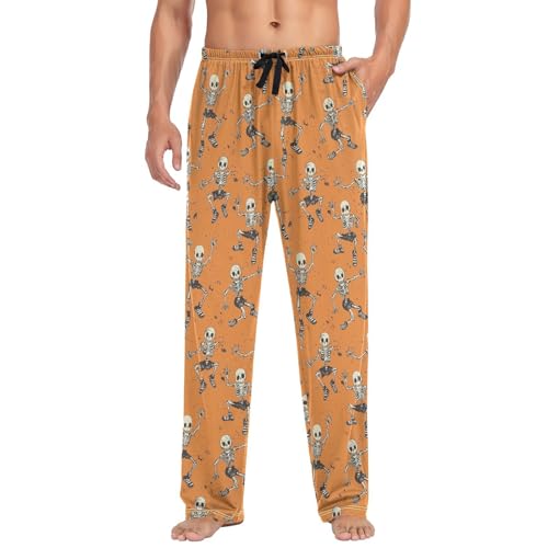 Men's Pajama Pants,Dancing Skeletons Lounge Lightweight Sleep Bottoms Pants with Pockets Size S-XXL3
