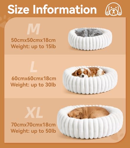 Lit pour chien de taille moyenne apaisant blanc, panier moelleux antidérapant - 8