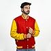 Waabastaa Men's Fashion Varsity Jacket Causal Slim Fit Wool Letterman Baseball Bomber Jackets (US, Alpha, Medium, Regular, Regular, Red And Yellow)