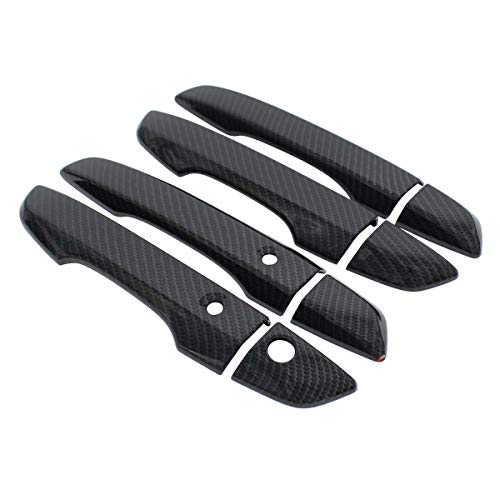 NewYall Carbon Fiber Exterior Door Handle Covers for Honda Civic 2016-2021 Outer Front Rear Left Driver and Right Passenger Side with Smart Keyhole