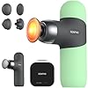 RENPHO Mini Thermal Massage Gun with Heat, Portable Deep Tissue Percussion Massager with 4 Heads for Neck & Back Comfort, Ultra-Quiet Operation for Home, Office & Travel, Includes Compact Carry Case