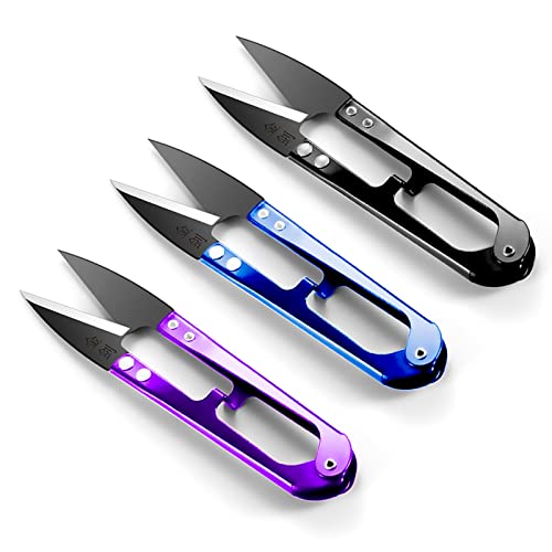 Vanleestar - Thread Snips Ciseaux Couture 4.9 Inches, 3 PCS Small Bonsai Pruning Shears for Flower Bud Leaf Trimmer Plant Garden Shears, Embroidery Cross Stitch Sewing DIY Craft Supplies (Random Color)