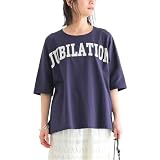 [n'OrLABEL] ノアールレーベル オシャレウォーカー 【汗ジミ防止ロゴTシャツ】 Tシャツ ロゴT レディース 春 夏 半袖 カットソー 綿100% コットン 汗じみ防止 二の腕カバー 大きいサイズ ゆったり tjn0262
