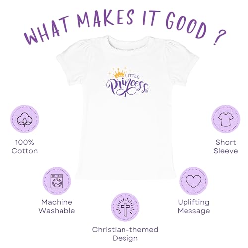 Little Princess Girls' Toddler T-Shirt White3