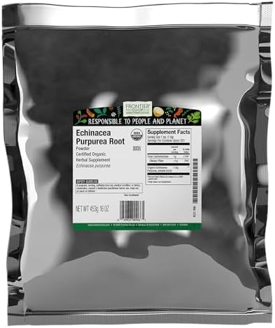 Frontier Co-op Echinacea Purpurea Root Powder, Certified Organic, Kosher | 1 lb. Bulk Bag | Echinacea purpurea (L.) Moench