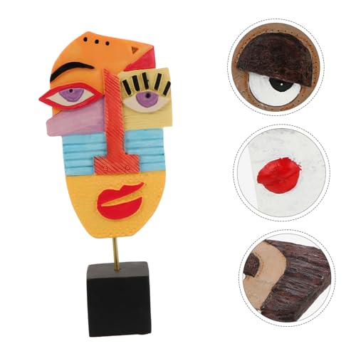 Sculpture Moderne Visage Abstrait en Résine Épurée et Design - 2