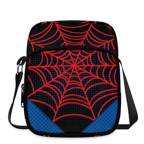 Small Crossbody Purses for Kids Age 4-12 Cute Little Black Spider Web Messenger Bag Mini Shoulder Bag Wallet Purse for Boys Girls Travel