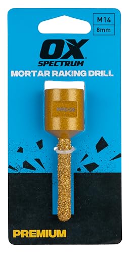 OX Tools Mortar Rake for Angle Grinder 8mm Diamond Drill Bit M14