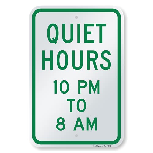 Retro Aluminium Metal Tin Sign Quiet Hours 10pm 8am Sign Plaque Metal Decor For Bar Man Cave Home Wall Art 12×8 Inch Decorative Sign