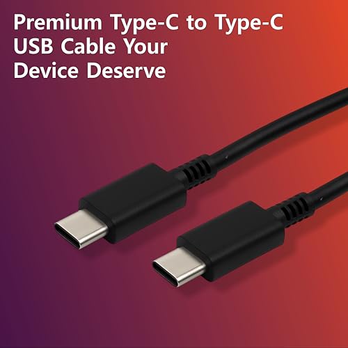 Image of 65W USB C to C Fast Charging Cable - Compatible with Samsung Galaxy S23 S22 S21 21 FE S20 A34 M14 M34 M54 M53 - Type-C Original Rapid Charging (Black)